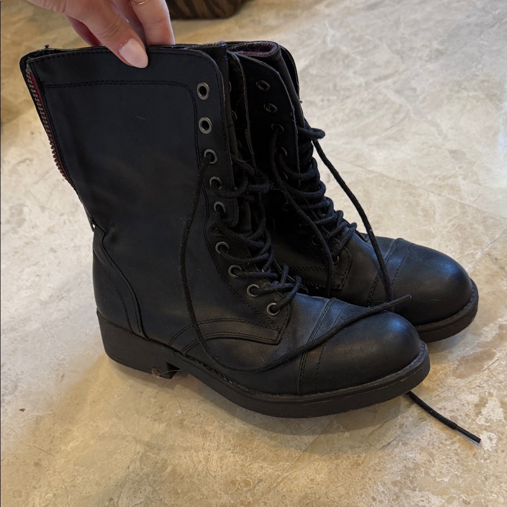 Madden Girl Black and Purple Boots